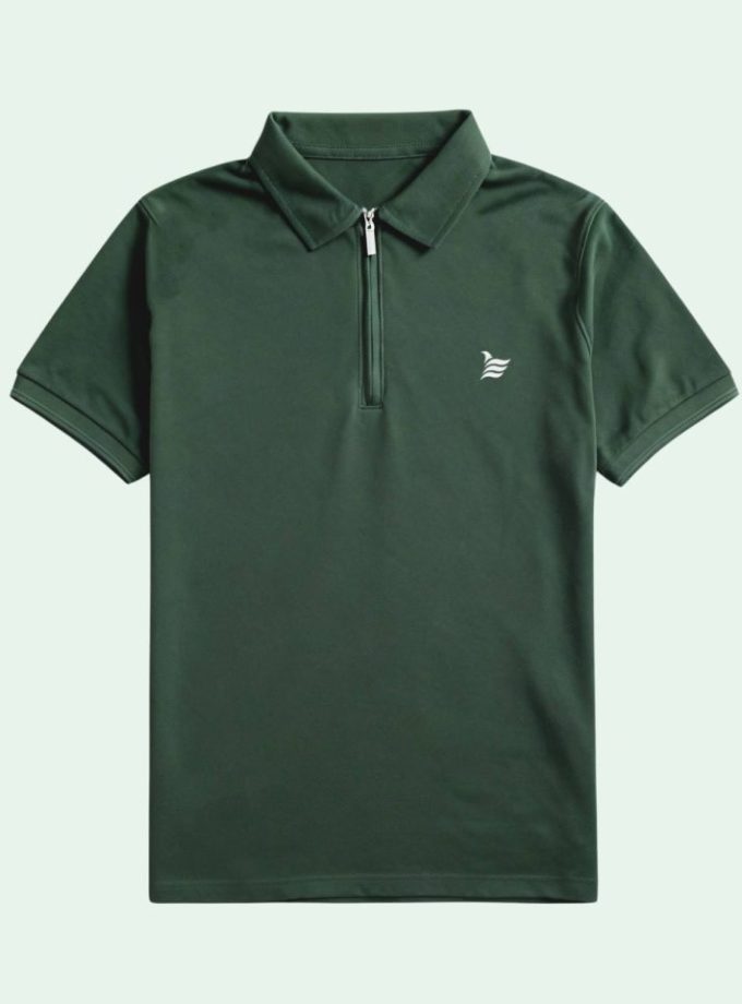 Green Zipper Polo